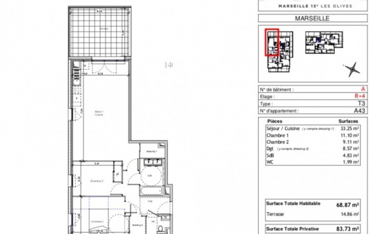 La Nerthe immobilier : Appartement | MARSEILLE (13013) | 69 m2 | 261 000 € 